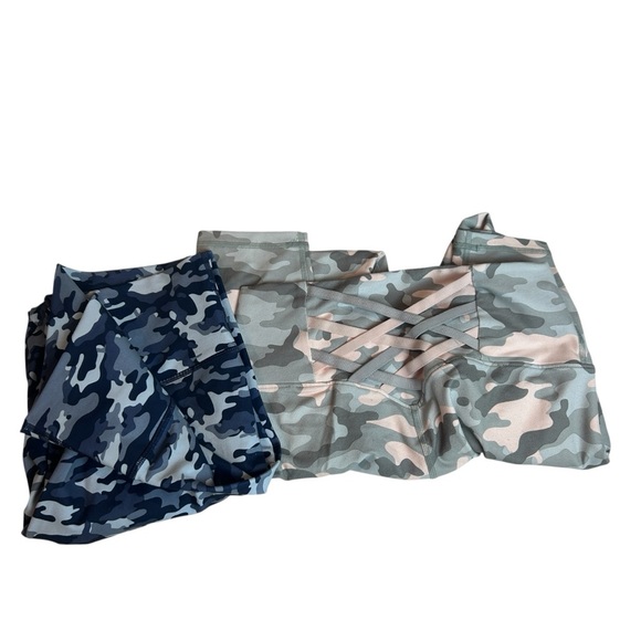 Fabletics PowerHold Leggings Camouflage Two Pairs Bundle Compression Small Pant - Picture 2 of 16